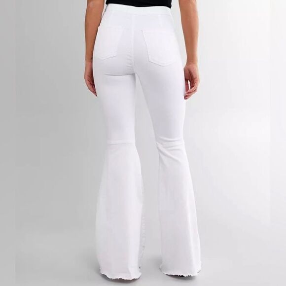 Free People We The Free Just Float Wide Leg Jean White Raw Hem 24x30 - Picture 5 of 14